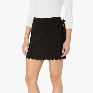 LIKELY Women's Mila Scallop Hem Faux Wrap Skirt, black, size 6